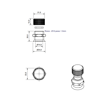 Tapón para drenaje campana industrial en acero cincado